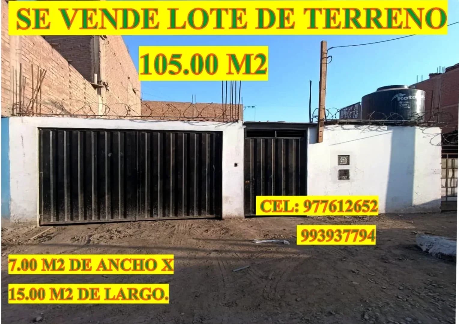 VENTA DE LOTE DE TERRENO SEMI CONSTRUIDO