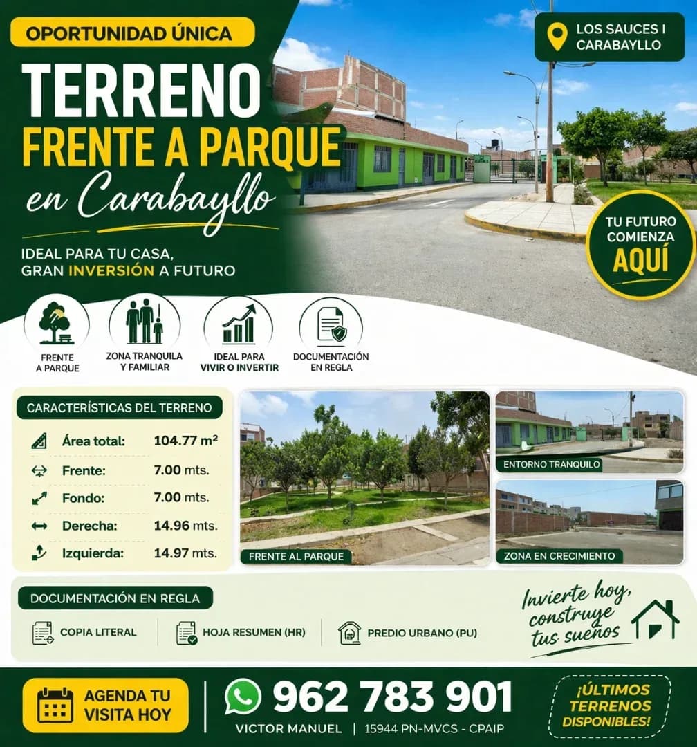 Opción de terreno en Los Sauces I Carabayllo
